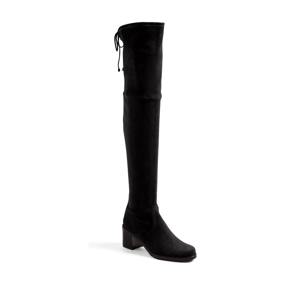 $800 STUART WEITZMAN Urban Over the Knee Boot black suede block  8.5 (JB25)